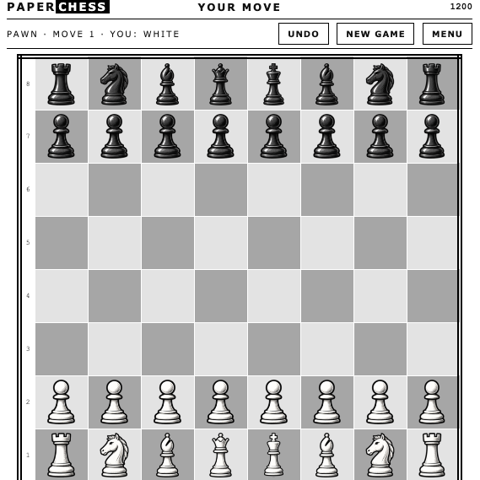 Paper Chess start screen